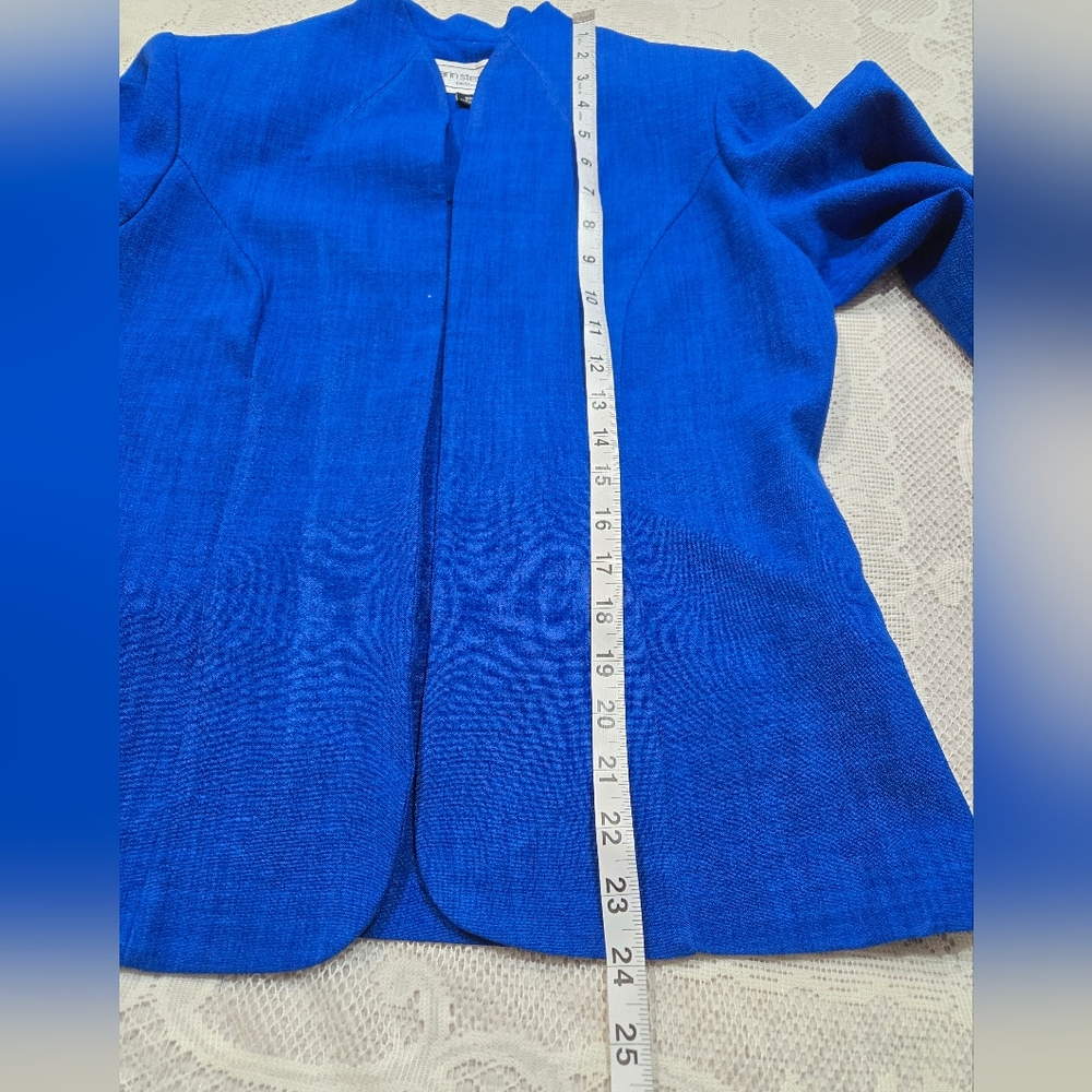 Karin Stevens Vibrant Blue Blazer Sz 8P 100% Polyester - Picture 6 of 9